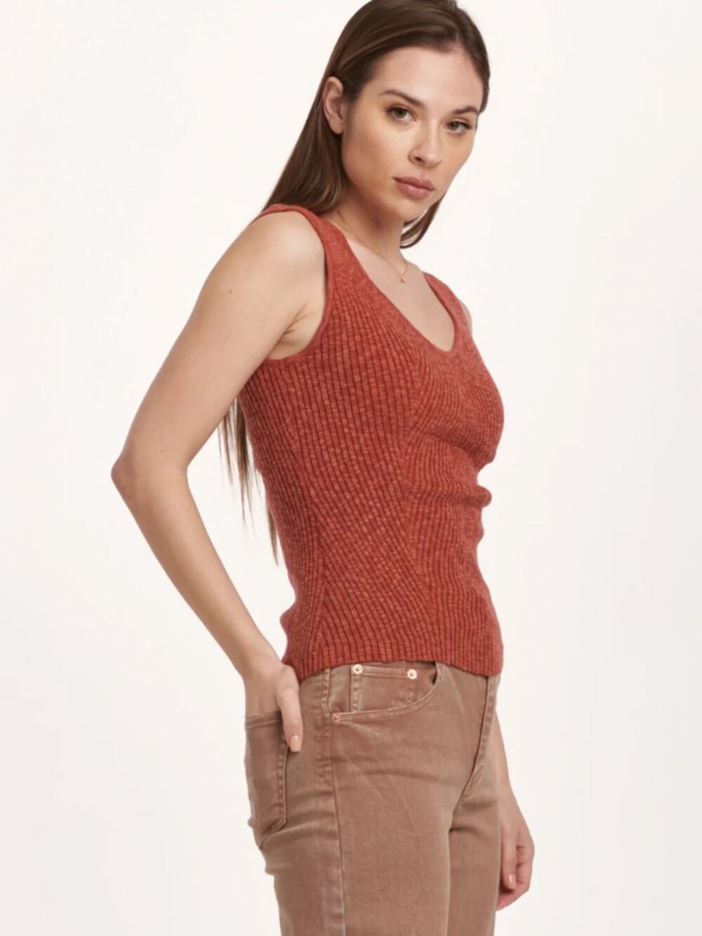 Anthropologie Dear John Neomi Tank in Intense Rust - sz L